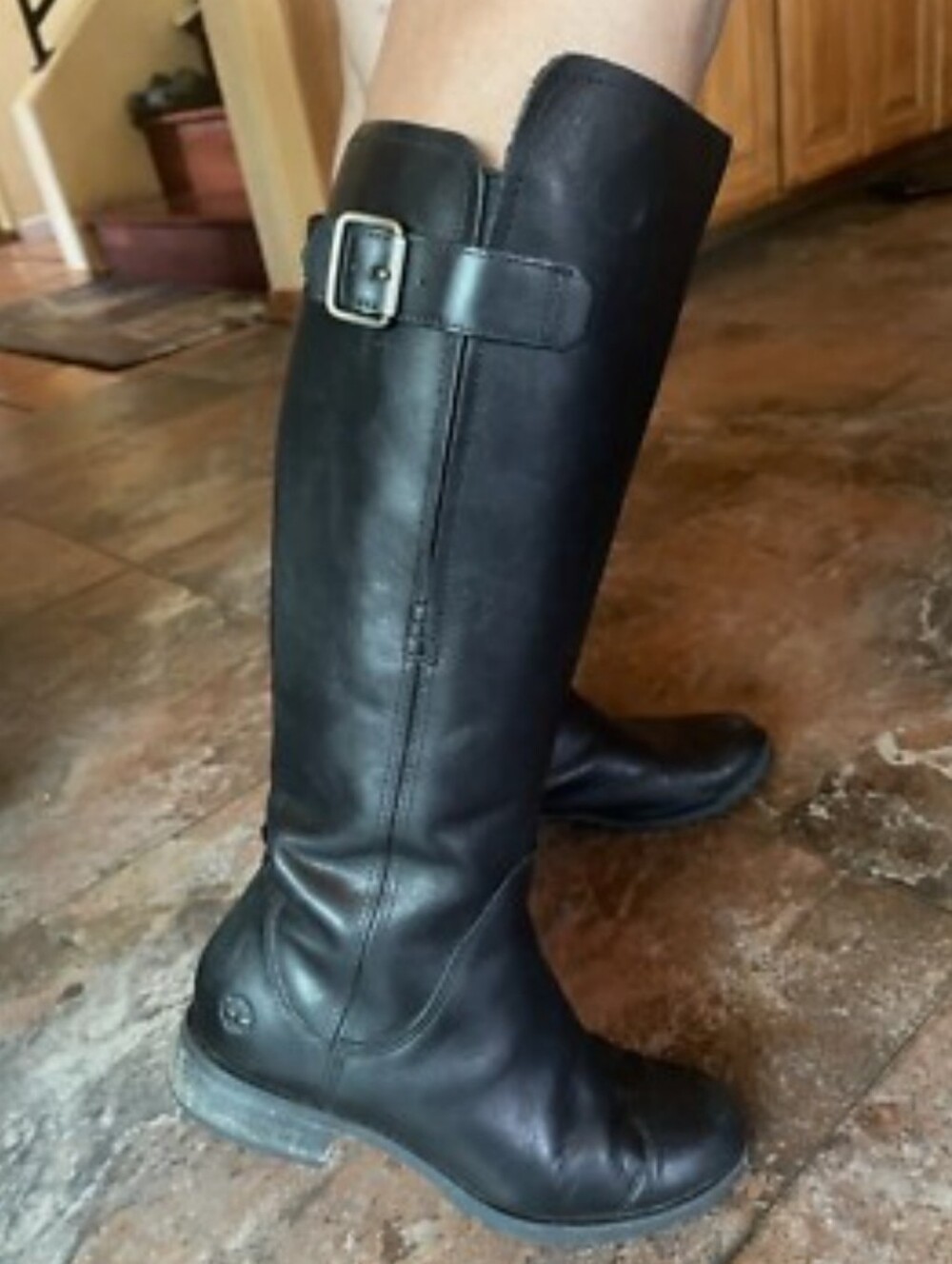 Timberland Leather Madison Heights Earthkeeper Tall Riding Boot, Black, Size 5.5
